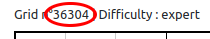 Sudoku grid number